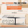 VEVOR Pan and Pot Rack, 2-Tier Expandable Pull Out Under Cabinet Organizer, Cookie Sheet Baking Pans Tray Racks, Adjustable Wire Dividers, Steel Lid H