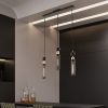 Modern Black and Gold 3-Light Pendant Chandelier, Adjustable Hanging Lights with Cylindrical Mesh Shades, E26 Base, Ideal for Dining Room, Kitchen Isl