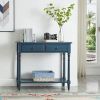 DS-HOMEPORT Solid Wood Sofa Table; Wooden Farmhouse Console Tables with Storage Shelf; Wood Entryway Table with Drawers; 35.43'' x 13.78'' x 30.31'' I