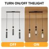 Modern Black and Gold 3-Light Pendant Chandelier, Adjustable Hanging Lights with Cylindrical Mesh Shades, E26 Base, Ideal for Dining Room, Kitchen Isl