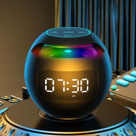 Wireless Portable Speaker With Clock Alarm & Human Body Induction, Color Atmosphere Light, Waterproof Small Speaker With Light Card (Model: Induction Plate, Color: Pink)