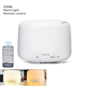 1pc 500ML/17.6OZ Air Humidifier; Aroma Diffuser; Aromatherapy Machine; Remote Control Aromatherapy Machine; Home Essential Oil Diffuser (style: Warm Light)