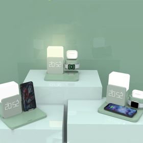 Multifunctional Alarm Clock Wireless Charger Bedroom (Electrical outlet: USB, Color: Light Green)