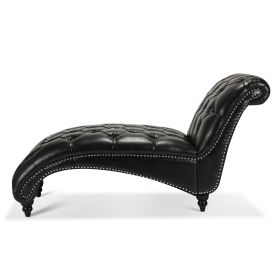 Armless Chaise Lounge (Color: Black PU)