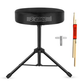5Core Drum Throne Adjustable Guitar Stool 3" Padded Drummer Seat for Adults & Kids (Color: Black)