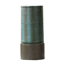 19.5x19.5x43.5" Large Concrete Cylinder Green & Brown Ribbed Water Fountain, Outdoor Bird Feeder / Bath Fountain, Modern Industrial Style (Color: as Pic)