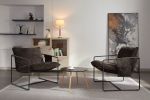 2 Chairs in 1 Box, Upholstered hanging armchair with arm pocket metal frame