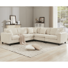 [NEW PACKAGING UPGRADE]Oversized Modular Sectional Sofa Set, L Shaped Couch,Corduroy ,Upholstered,Deep Seat,,5 Seat,5 Throw pillow and 6 back cushion