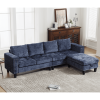 [NEW ARRIVED] [VIDEO PROVIDED]5 Seat Modular Sofa,with Storage Ottoman, Convertible Sectional Sofa, L Shaped Couch , Reversible Chaise ,Riveted sofa