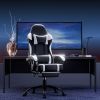 Video Game Chairs for Adults, PU Leather Gaming Chair with Footrest, 360Â°Swivel Adjustable Lumbar Pillow Gamer Chair