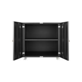 Office furniture Copier Cabinet white 2 door steel copier stand mobile pedestal file Printer Stand (Color: Black)