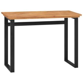 Desk 39.4"x17.7"x29.5" Solid Teak Wood (Color: Black)