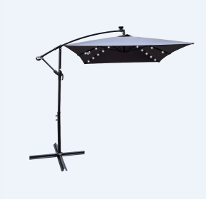 W656127034  26 lamp rectangular outdoor terrace umbrella anthracite outdoor table lamp solar umbrella 2x3M solar lamp umbrella LED lighting sunshade 6 (W656127034: W656127034)