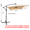 W656127034  26 lamp rectangular outdoor terrace umbrella anthracite outdoor table lamp solar umbrella 2x3M solar lamp umbrella LED lighting sunshade 6