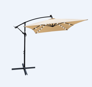 W656127034  26 lamp rectangular outdoor terrace umbrella anthracite outdoor table lamp solar umbrella 2x3M solar lamp umbrella LED lighting sunshade 6 (W656127034: W656127030)