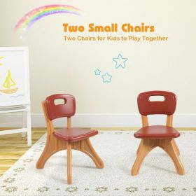Kids Activity Table and Chair Set Play Furniture with Storage (Color: Coffee)
