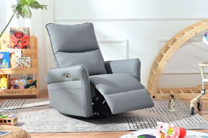 Power Swivel Rocker Recliner Chair for Adults, 270° Swivel Rocking Recliner Chair,Electric Small Recliners for Small Spaces (Color: as Pic)