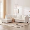 [VIDEO provided][New]89*79"Modern Sectional Sofa with Vertical Stripes,2 Pillows,5-Seat Couch with Convertible Ottoman,Various Combinations