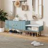 Modern Shoe Storage Bench with Hidden Storage and Upholstered Cushions for Bedside,Living Room and Entryway