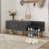 Modern Shoe Storage Bench with Hidden Storage and Upholstered Cushions for Bedside,Living Room and Entryway