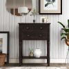 Narrow Console Table,Slim Sofa Table with Three Storage Drawers and Bottom Shelf