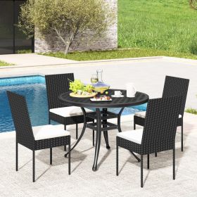 PE Wicker Patio Chairs Set of 2/4 with Cushions for Porch Deck Garden and Backyard (size: 2 Pieces)