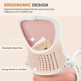 Mesh Ergonomic Office Computer Desk Chair Flip-up Arms Adjustable Headrests Comfortable Lumbar Support For Home Office (Color: Pink)