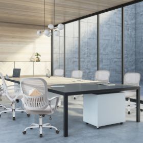 Office Mid Back Ergonomic Mesh Computer Desk Larger Seat Executive Height Adjustable Swivel Task Chair with Lumbar Support (Color: Grey)