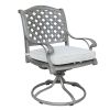 Outdoor Aluminum Swivel Rocker Dining Chairs with Cushions, Set of 2, Golden Gauze