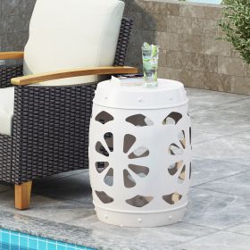Metal end Table -Large (Color: White)