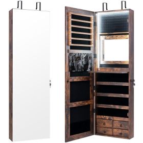 Multipurpose Storage Cabinet with 4 Drawers (Color: Rustic Brown)
