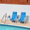 2PFCS Folding Beach Chairs 23"x21.7"x31.5" 4-Position Adjustable Steel Frame Oxford Cloth 264lbs Capacity Lightweight Portable Outdoor Lounge Chairs f