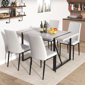 Modern Dining Table, 55 inch Kitchen Table for 4 People, Rectangular Dinner Table for Dining Room, Home Office, Living Room Furniture, Easy Assembly (Color: as Pic)