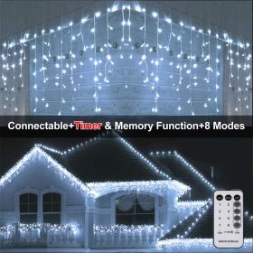 Curtain Icicle Lights Wedding Party LED Fairy Christmas Indoor Outdoor (Color: as Pic)