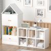 Versatile Children's Bookshelf with House-Shaped Design, Multi-Functional Storage for Books and Toys, Adjustable Placement, Durable Kids Organizer for