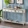 Console Table Sofa Table with Drawers for Entryway with Projecting Drawers and Long Shelf