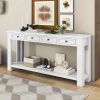 Console Table/Sofa Table with Storage Drawers and Bottom Shelf for Entryway Hallway