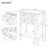 Narrow Console Table,Slim Sofa Table with Three Storage Drawers and Bottom Shelf