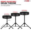 5Core Drum Throne Adjustable Guitar Stool 3" Padded Drummer Seat for Adults & Kids