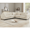 [NEW PACKAGING UPGRADE]Oversized Modular Sectional Sofa Set, L Shaped Couch,Corduroy ,Upholstered,Deep Seat,,5 Seat,5 Throw pillow and 6 back cushion