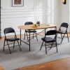 Sturdy Metal Folding Chair with 350-Pound Capacity, Leather Padded Folding Chairs, Metal Frame, Water-Resistant, Ideal for Indoor and Outdoor Events