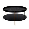 2-Piece Modern 2 Tier Round Coffee Table Set for Living Room,Easy Assembly Nesting Coffee Tables, End Side Tables for Bedroom Office Balcony Yard