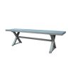 Modern Outdoor Aluminum Dining Bench, Dark Gray