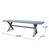 Modern Outdoor Aluminum Dining Bench, Dark Gray
