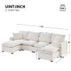 [VIDEO provided] [New] 110*57" Modern U Shape Modular Sofa, 6 Seat Chenille Sectional Couch Set with 2 Pillows Included