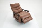 Swivel Rocker Recliner Power Glider Chair with Solid Wood Armrests - Extra Wide Reclining Sofa Chair Upholstered Faux Leather Living Room Single Sofa