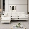 [VIDEO provided][New]106*66.5" L shaped Convertible Sectional Sofa,4 Seat Tufted Couch Set with Two-tone Adjust Legs,Cloud Chenille Fabric
