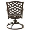 Outdoor Patio Aluminum Swivel Rocker Dining Chair with Cushion, Set of 2, Cast Slate