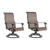 Patio Outdoor Sling Swivel Rocker With Aluminum Frame, All-Weather Furniture, Set of 2