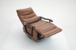 Swivel Rocker Recliner Power Glider Chair with Solid Wood Armrests - Extra Wide Reclining Sofa Chair Upholstered Faux Leather Living Room Single Sofa